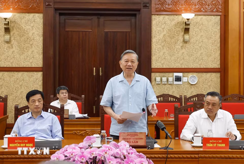 Tổng Bí thư, Chủ tịch nước Tô Lâm phát biểu. (Ảnh: Thống Nhất/TTXVN)