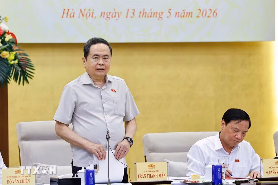 Chủ tịch Quốc hội Trần Thanh Mẫn phát biểu. (Ảnh: Doãn Tấn/TTXVN)