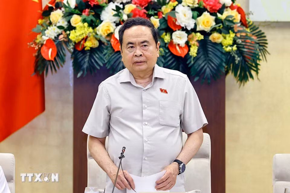 Chủ tịch Quốc hội Trần Thanh Mẫn phát biểu. (Ảnh: Doãn Tấn/TTXVN)