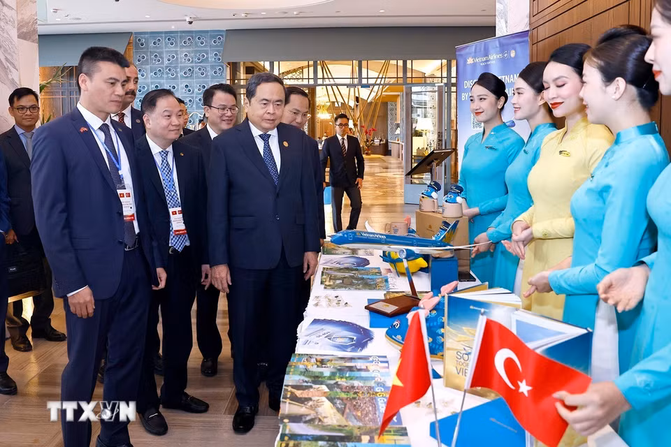 Chủ tịch Quốc hội Trần Thanh Mẫn dự Phiên khai mạc Tọa đàm chính sách thúc đẩy hợp tác Việt Nam-Thổ Nhĩ Kỳ. (Ảnh: Doãn Tấn/TTXVN)