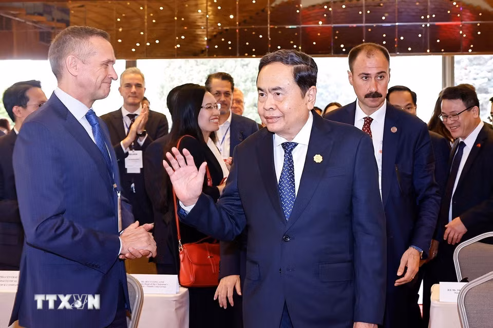 Chủ tịch Quốc hội Trần Thanh Mẫn dự Phiên khai mạc Tọa đàm chính sách thúc đẩy hợp tác Việt Nam-Thổ Nhĩ Kỳ. (Ảnh: Doãn Tấn/TTXVN)