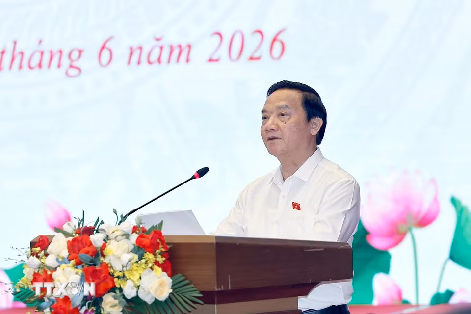 Phó Chủ tịch Bet88app còn khuyến mãi Nguyễn Khắc Định phát biểu khai mạc và quán triệt nội dung Kết luận số 17-KL/TW của Bộ Bett88 cá cược trực tuyến. (Ảnh: Doãn Tấn/TTXVN)