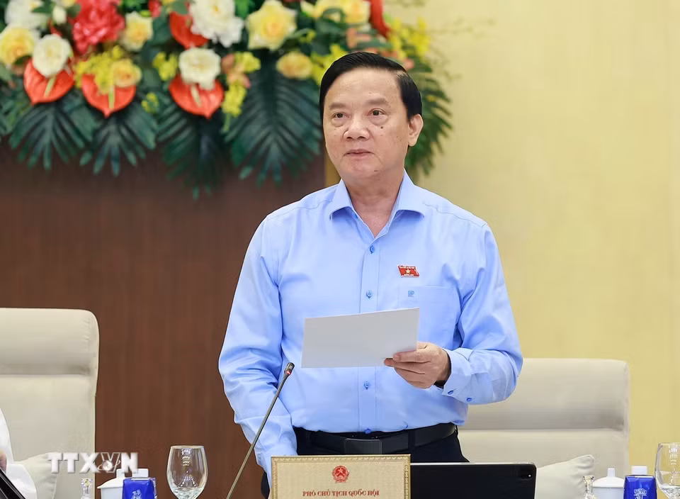 Phó Chủ tịch Quốc hội Nguyễn Khắc Định phát biểu. (Ảnh: Doãn Tấn/TTXVN)