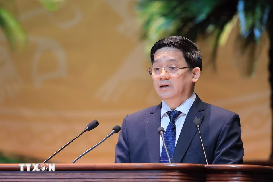 Đồng chí Phạm Tiến Nam, Phó Chủ tịch Ban Chấp hành Trung ương Hội Nông dân Việt Nam phát biểu khai mạc Đại hội. (Ảnh: Lê Đông/TTXVN)