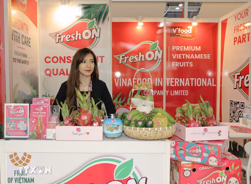 Một gian trưng bày của Việt Nam tại hội chợ. (Ảnh: Xuân Vịnh/TTXVN)