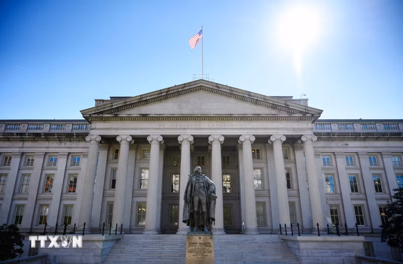 Tòa nhà Bộ Tài chính Mỹ ở Washington, DC. (Ảnh: AFP/TTXVN)