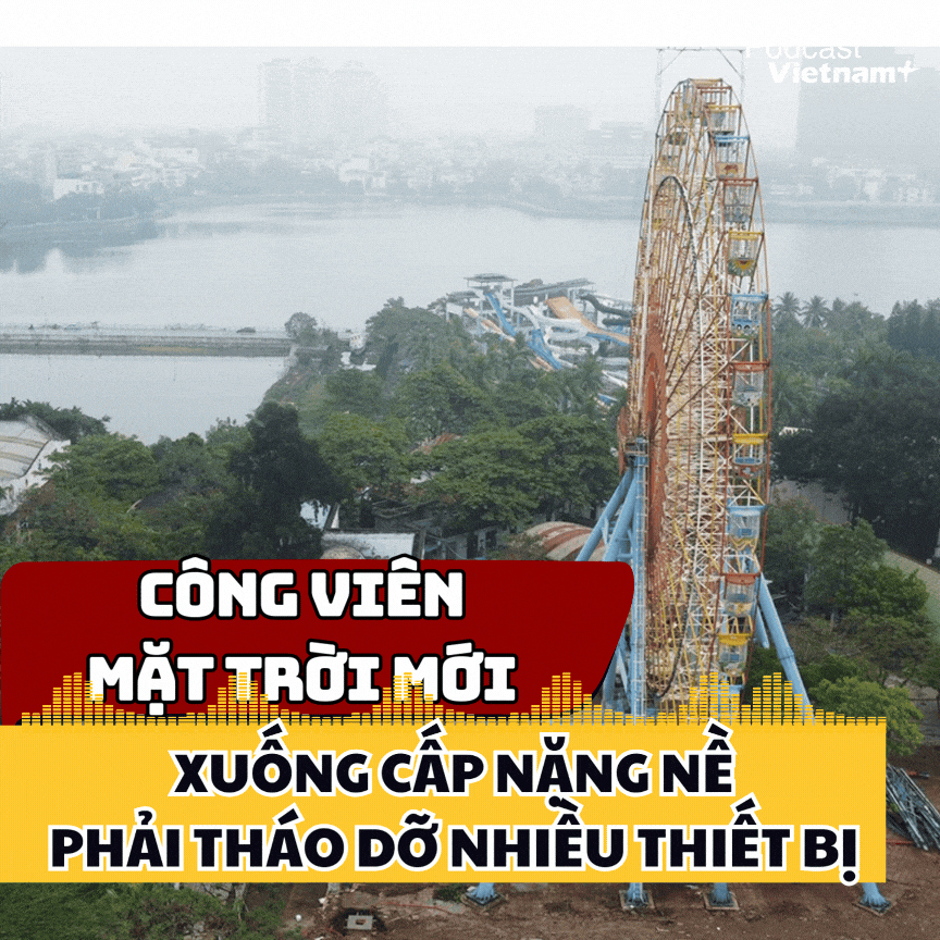Công viên nổi tiếng sát Hồ Tây xuống cấp nặng nề, phải tháo dỡ nhiều thiết bị
