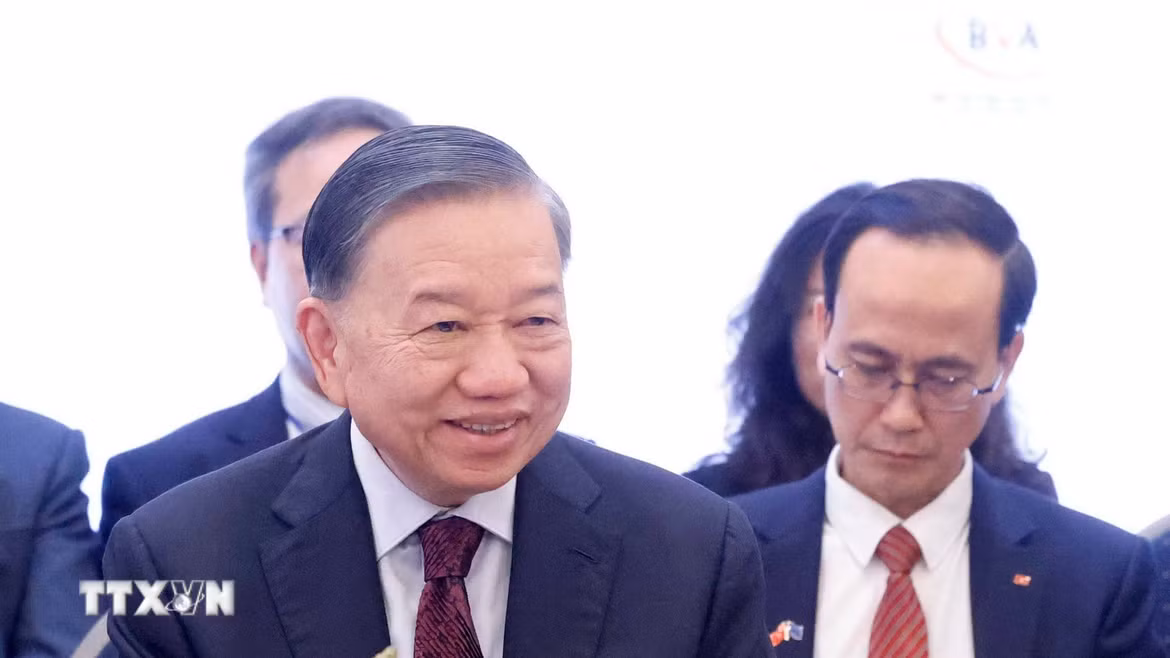 Tổng Bí thư, Chủ tịch nước Tô Lâm phát biểu tại Tọa đàm. (Ảnh: Thống Nhất/TTXVN)