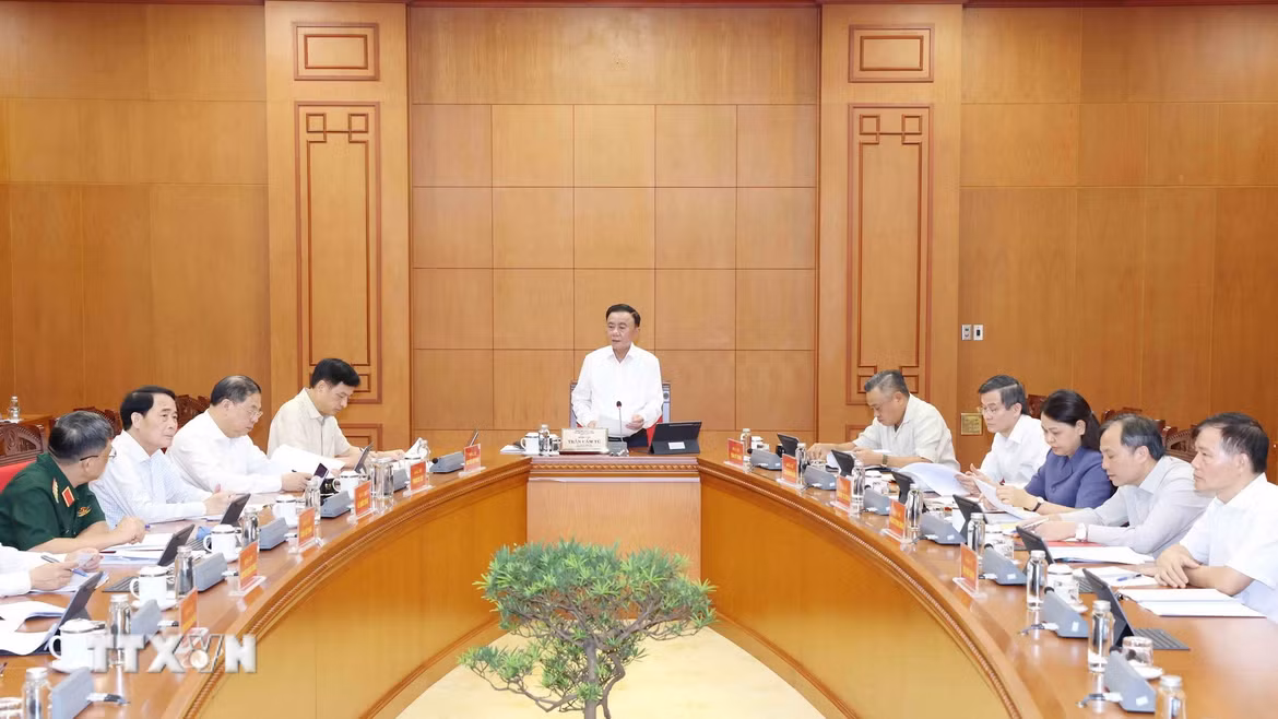 Thường trực Ban Bí thư Trần Cẩm Tú phát biểu chỉ đạo. (Ảnh: Phương Hoa/TTXVN)