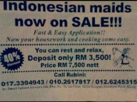 “Rao bán” người giúp việc Indonesia tại Malaysia ảnh 1