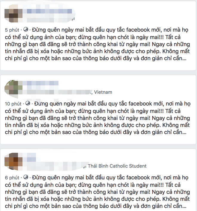 Thông tin 'Facebook sẽ công khai tất cả ảnh riêng tư của người dùng từ ngày mai' là giả nhưng được rất nhiều người chia sẻ. (Ảnh chụp màn hình) Trò lừa 'công khai ảnh riêng tư' đang tràn ngập trên Facebook ảnh 2