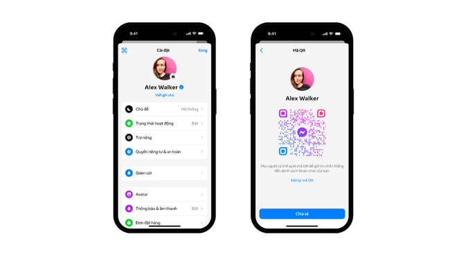 Người dùng Messenger có thể dễ dàng kết nối với những người bạn mới bằng cách quét mã QR Messenger của họ hoặc chia sẻ mã QR của mình. 3.png