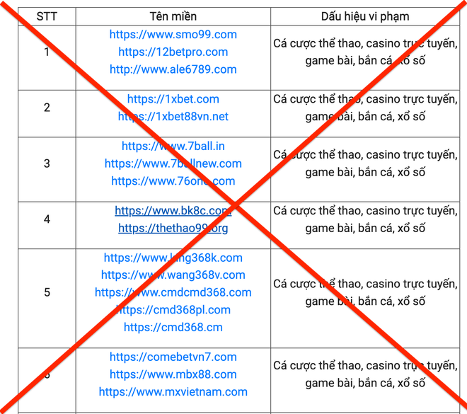 Lộ diện danh sách 98 website có dấu hiệu vi phạm pháp luật ảnh 2