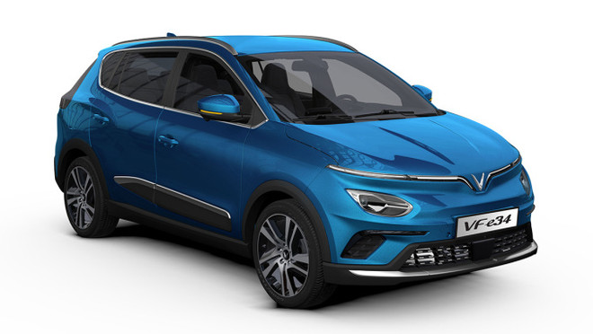 Ngoại thất VF e34 mang ngôn ngữ thiết kế đặc trưng của VinFast. (Ảnh: VinFast) Ôtô điện đầu tiên của Việt Nam VinFast VF e34 chính thức ra mắt ảnh 1