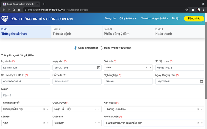 Cách đăng ký tiêm vaccine COVID-19 qua ứng dụng di động và máy tính ảnh 12