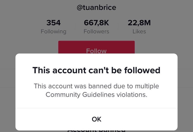 Tài khoản Nờ Ô Nô bị TikTok khóa vĩnh viễn vì vi phạm chính sách ảnh 1