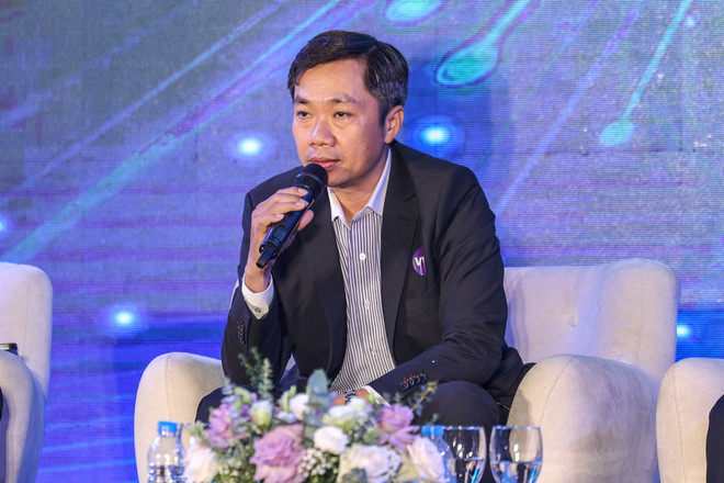 Luật sư Trần Quốc Bảo - Luật sư Điều hành hãng luật Pantheon cho biết: "Chúng ta chỉ còn một năm để chuẩn bị cho sự ra đời của Khung pháp lý quản lý VA-VASP." (Ảnh: Minh Sơn/Vietnam+) vnp_hiep hoi blockchain-4.jpg