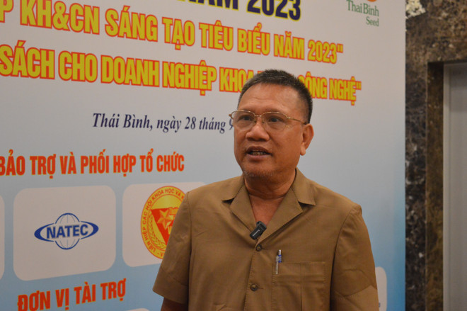 Chủ tịch Hiệp hội Doanh nghiệp Khoa học và Công nghệ Việt Nam Hoàng Đức Thảo. (Ảnh: PV/Vietnam+) "Gỡ nút thắt" cho doanh nghiệp khoa học công nghệ phát triển ảnh 3