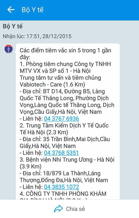 Bộ Y Tế triển khai tra cứu điểm tiêm vắcxin gần nhất qua dịch vụ OTT ảnh 4
