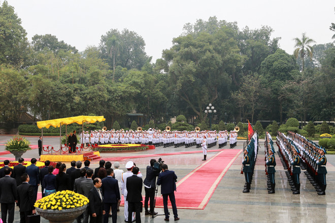 Toàn cảnh lễ đón Nhà vua và Hoàng hậu Nhật Bản tại Phủ chủ tịch ảnh 3