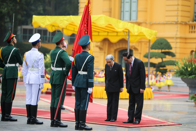 Toàn cảnh lễ đón Nhà vua và Hoàng hậu Nhật Bản tại Phủ chủ tịch ảnh 8
