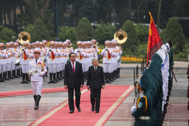 Toàn cảnh lễ đón Nhà vua và Hoàng hậu Nhật Bản tại Phủ chủ tịch ảnh 10
