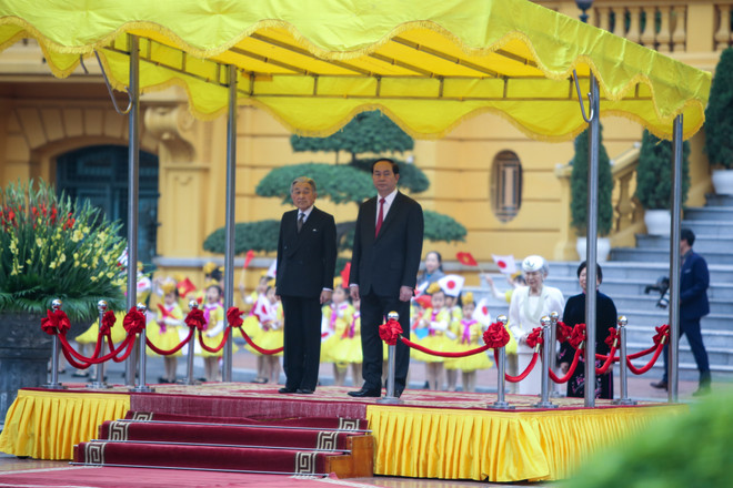 Toàn cảnh lễ đón Nhà vua và Hoàng hậu Nhật Bản tại Phủ chủ tịch ảnh 11