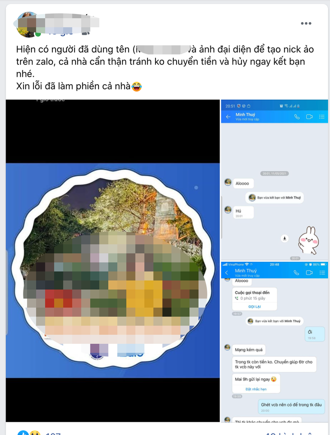 Cảnh giác kẻ gian dùng tài khoản Zalo giả mạo bạn bè lừa đảo vay tiền ảnh 3