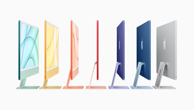Lần đầu tiên thế hệ iMac mới của Apple được cung cấp 7 màu sắc khác nhau. (Ảnh: Apple) 'Điểm danh' những sản phẩm Apple đã giới thiệu vào rạng sáng 21/4 ảnh 3