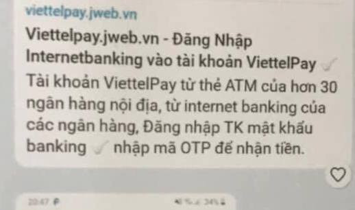 Cảnh báo giả mạo Viettel Pay để lừa đảo chiếm đoạt tài sản ảnh 1