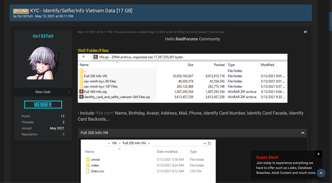 Hàng ngàn chứng minh nhân dân Việt Nam bị rao bán công khai trên mạng ảnh 2