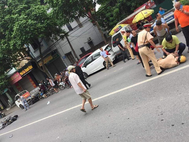 Hà Nội: Trung úy Cảnh sát giao thông bị xe tông gục trên quốc lộ 32 ảnh 1
