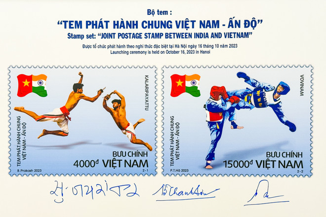 Hai mẫu tem được Bưu điện Việt Nam phát hành. Việt Nam-Ấn Độ phát hành bộ tem chung quảng bá hình ảnh hai đất nước ảnh 2