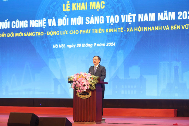 Bộ trưởng Bộ Khoa học và Công nghệ Huỳnh Thành Đạt phát biểu tại sự kiện. (Ảnh: Bộ Khoa học và Công nghệ) z5882242401081_2ed4f641efbcc828d0e09501043f0eb4.jpg