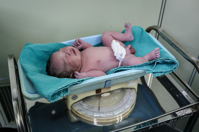 Bé trai Nam Anh nặng 3 cân 9. Sự ra đời của một sinh linh luôn đẹp đẽ bất kể là sinh mổ hay sinh thường. (Ảnh: Minh Sơn/Vietnam+) Lặng người trước hình ảnh vượt cạn đầy cảm xúc của bà mẹ Việt ảnh 9