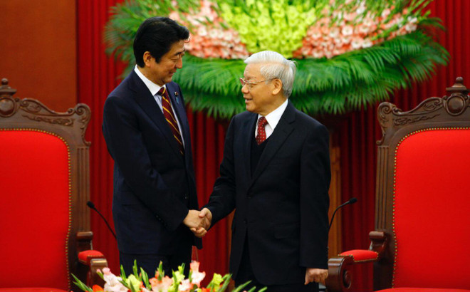 Tổng Bí thư Nguyễn Phú Trọng tiếp Thủ tướng Nhật Bản Shinzo Abe ảnh 4