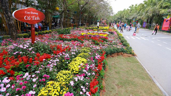 Người dân Thủ đô thích thú với lễ hội hoa xuân lớn nhất Tết 2017 ảnh 1