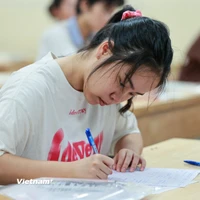 Thí sinh dự thi Tốt nghiệp trung học phổ thông năm 2025. (Ảnh: Hoài Nam/Vietnam+)