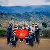 Giới trẻ trên hành trình khám phá điểm đến Hà Giang. (Ảnh: Vương Công Nam/Vietnam+)