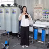 Hoa hậu Thanh Thủy mang dự án “Nước sạch” tới vùng đất bị xâm nhập mặn ở An Giang. (Ảnh: CTV/Vietnam+)