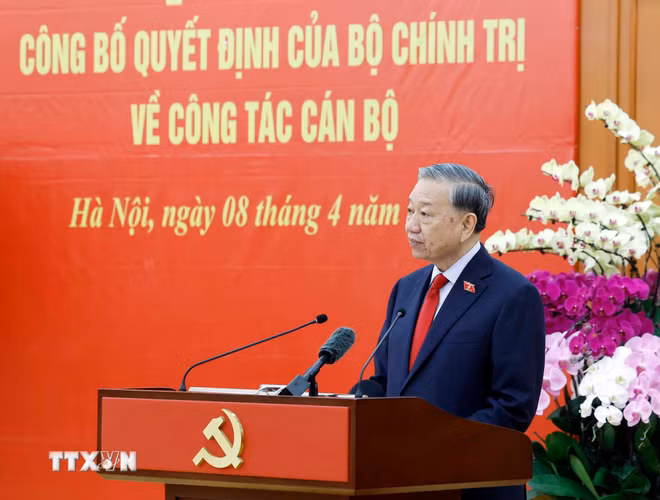 Tổng Bí thư, Chủ tịch nước Tô Lâm phát biểu giao nhiệm vụ tại hội nghị. Ảnh: TTXVN