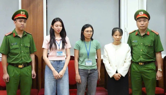 Nguyen Thuc Thuy Tien at the police station. (Source: Ministry of Public Security) z6620898646188-a3bfc2f520a07a717e79f209ea5a4d30.jpg