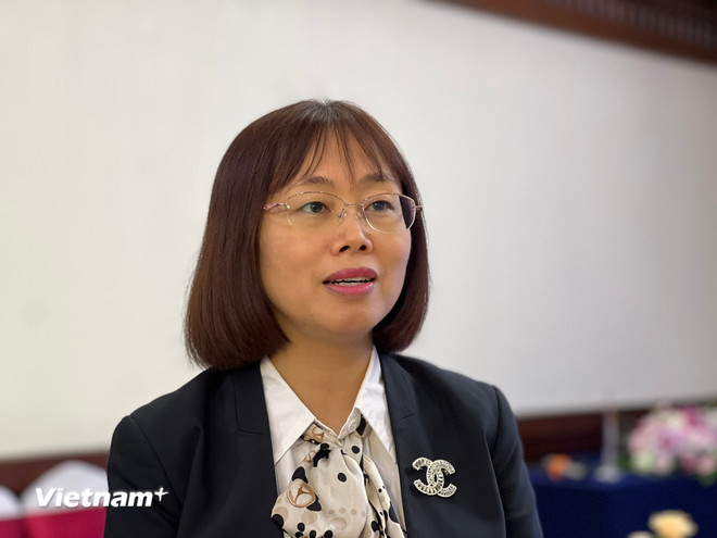 Die stellvertretende Direktorin der vietnamesischen Tourismusbehörde, Frau Nguyen Thi Hoa Mai, bei der Veranstaltung. (Foto: Mai Mai/Vietnam+) vnp-hop-tac-cong-tu-3.jpg