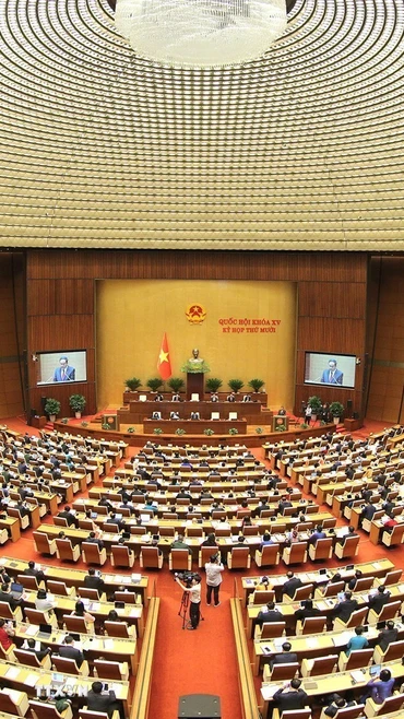 Toàn cảnh phiên khai mạc Kỳ họp thứ 10, Quốc hội khóa XV. (Ảnh: Doãn Tấn/TTXVN)