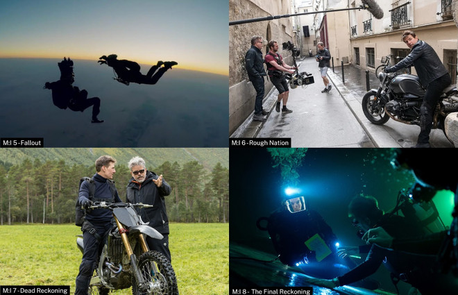 អ្នកទាំងពីរ Tom Cruise និង Christopher McQuarrie នៅក្នុងវគ្គ 5-8 ។ Bộ đôi Tom Cruise và Christopher McQuarrie trên phim trường các phần từ 5-8.