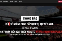 Thông báo dừng phát sóng từ ngày 1/1/2026 của truyền hình K+.