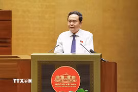 Chủ tịch Quốc hội Trần Thanh Mẫn phát biểu khai mạc Hội nghị. (Ảnh: Doãn Tấn/TTXVN)
