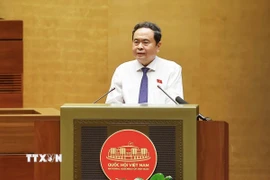 Chủ tịch Quốc hội Trần Thanh Mẫn phát biểu khai mạc Hội nghị. (Ảnh: Doãn Tấn/TTXVN)