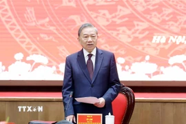 Tổng Bí thư Tô Lâm phát biểu tại hội nghị. (Ảnh: Thống Nhất/TTXVN)