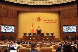 Quốc hội làm việc tại hội trường. (Ảnh: Tuấn Anh/TTXVN)